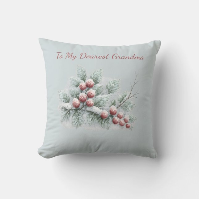 Almofada Personalized To My Dearest Grandma Frosted Winter  (Frente)