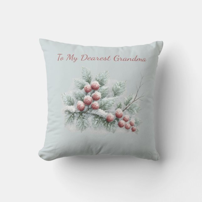 Almofada Personalized To My Dearest Grandma Frosted Winter  (Frente)