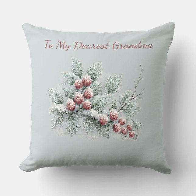 Almofada Personalized To My Dearest Grandma Frosted Winter  (Frente)