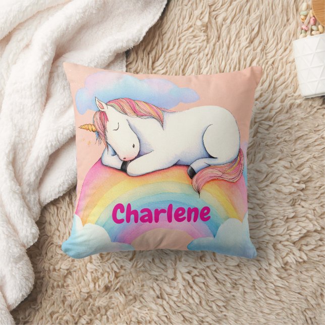 Almofada Personalized Unicorn Gift, Watercolors,  (Cobertor)