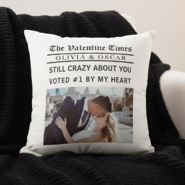 Almofada Personalized Valentine Newspaper Photo 