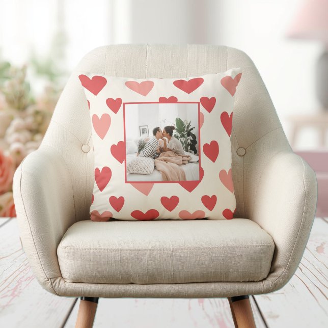 Almofada Personalized Valentine Photo Heart Throw Pillow (Criador carregado)