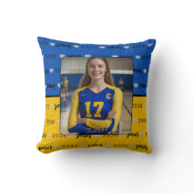Personalized Volleyball Blue and Yellow Senior