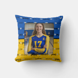 Almofada Personalized Volleyball Blue and Yellow Senior