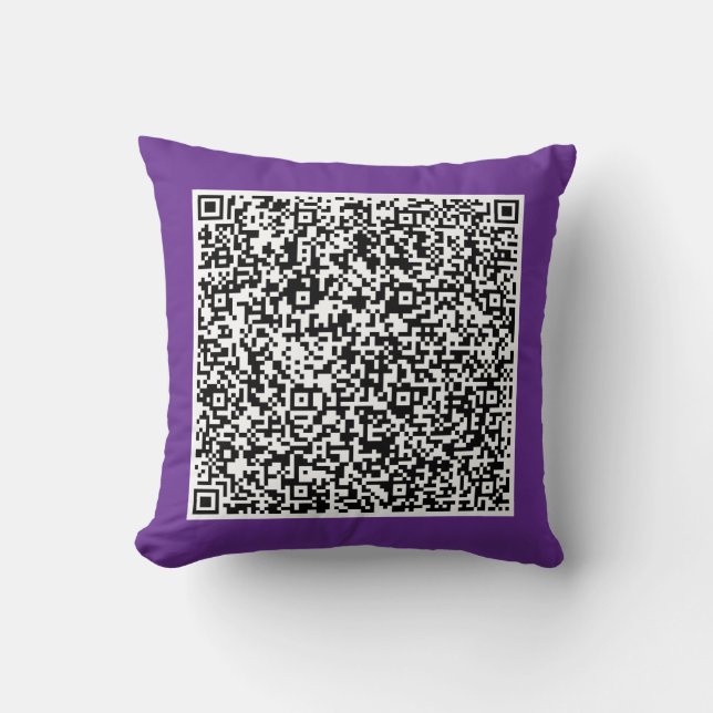 Almofada Personalized Your Custom QR Code Throw Pillow (Frente)
