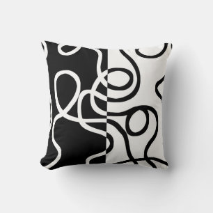 Almofada Persuasão linear I: Abstrato preto e branco