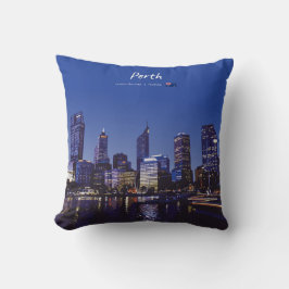 Almofada Perth, Austrália - Silhueta da Cidade à Noite