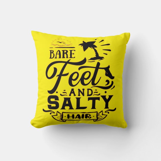 ALMOFADA PÉS RAROS E CABELO DE SALGAS - AMANTE DE PRAIAS (Frente)
