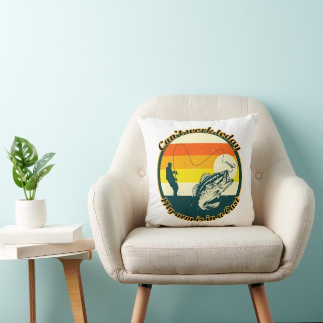 Almofada Pescar engraçado não pode funcionar hoje meu braço (Cadeira)