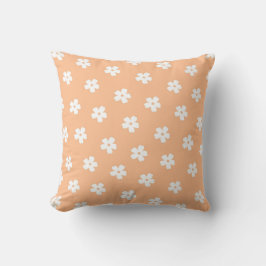 Almofada Pêssego Branco e Retro Floral Branco, Cheio