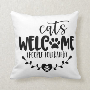 Almofada Pessoas de Boas-Vindas Toleradas aos Gatos