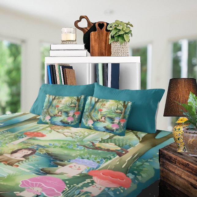 Almofada Pessoas e Amigos de Cogumelo Bonitos (Criador carregado)