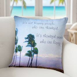 Almofada Pessoas Feliz Citação Hawaii Palm Tree Foto