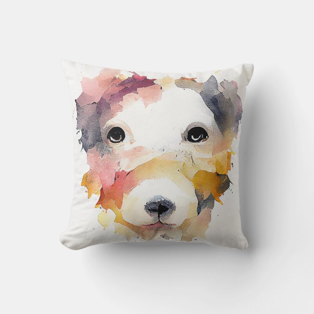 Almofada Pet Animal Nature Watercolor Pintura (Frente)