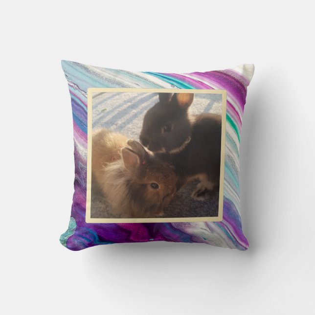 Almofada Pet bunny photo - colourful  (Frente)