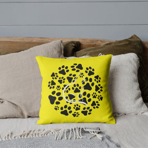 Almofada Pet Cat E Patas Em Amarelo Negro Legal E Cinto Mod