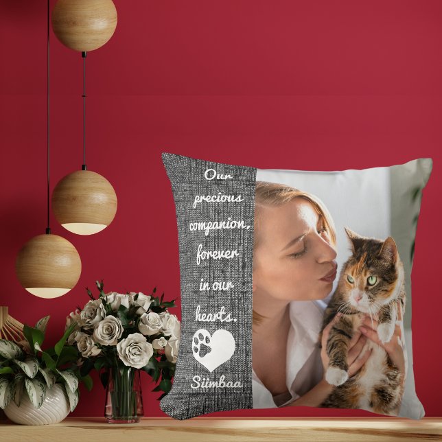 Almofada Pet Cat Memorial Keepsasaame Foto Personalizada de (Criador carregado)