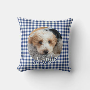 Almofada Pet de Cachorro Nome de Foto Personalizado Xadrez