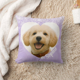 Almofada Pet Dog Cat Custom Photo Purple Memorial Keepsake