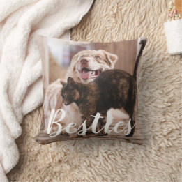 Almofada Pet Friends Dog Cat Photo Besties Gift