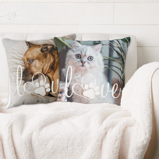 Almofada Pet Life Love | Foto Reversível de Coração de Impr (Criador carregado)