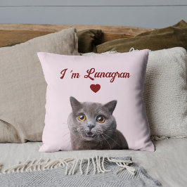 Almofada Pet Lovers Cat Photo Red Heart Valentine's Day DIY