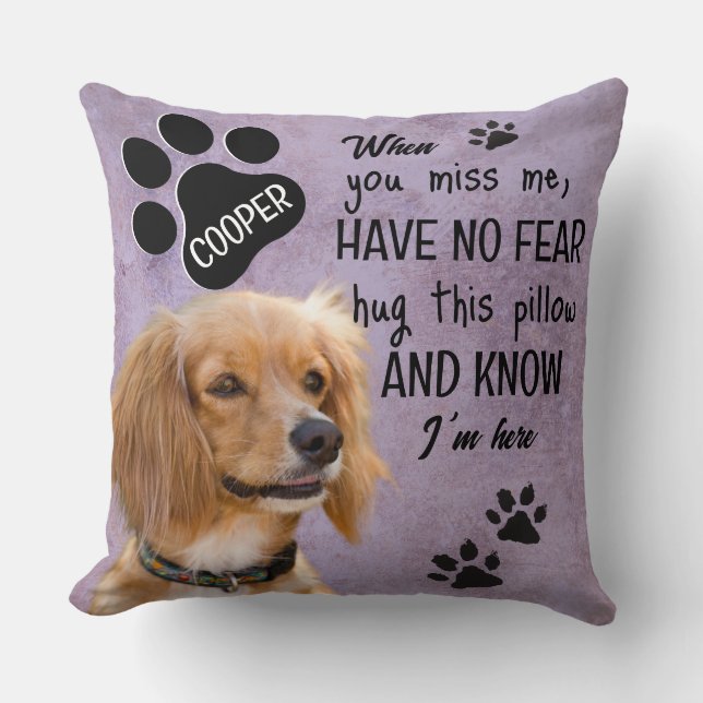 Almofada Pet memoriał dog foto e poema (Frente)