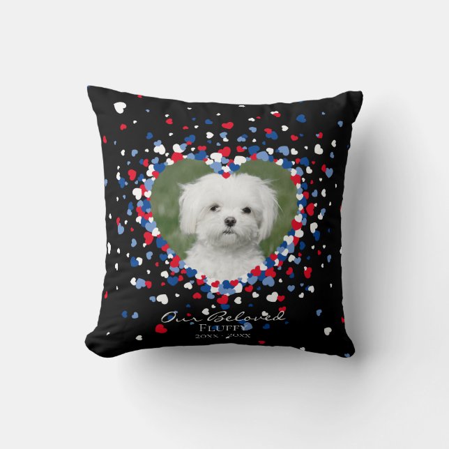 Almofada Pet Memorial Heart of Heart Confetti Patriotic (Frente)