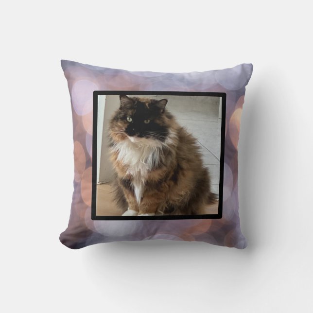 Almofada pet photo - purple dots (Frente)