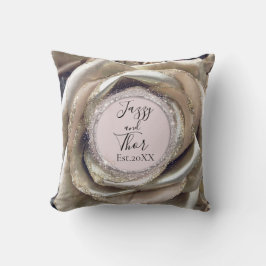 Almofada Petais de Rosa de prata de fiação personalizados