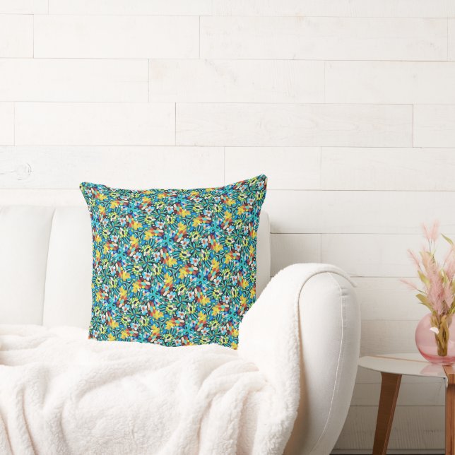 Almofada Petal Party Pattern Throw Pillow (Sofá)