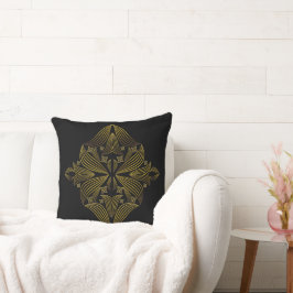 Almofada pétala da flor da linha ouro