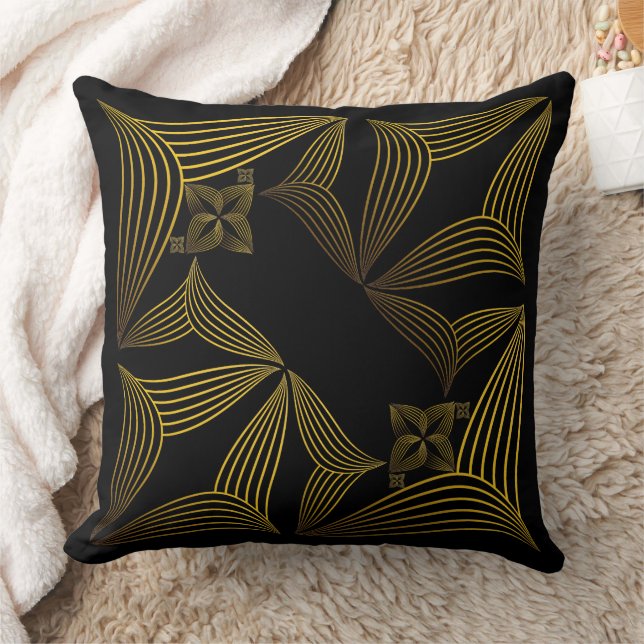 Almofada pétala da flor da linha ouro (Cobertor)