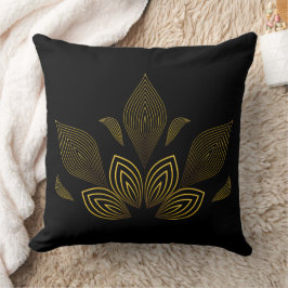 Almofada pétala da flor da linha ouro