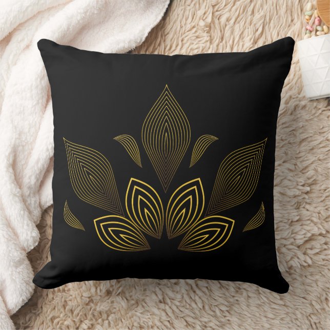 Almofada pétala da flor da linha ouro (Cobertor)