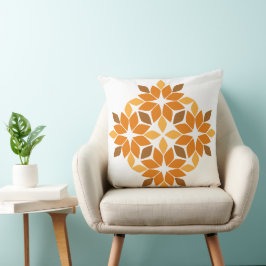 Almofada pétala de flor castanha