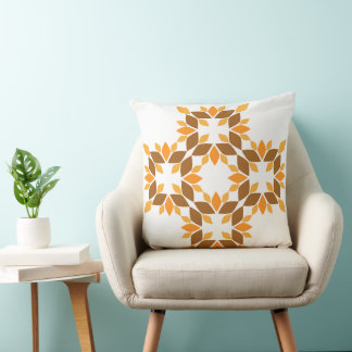 Almofada pétala de flor castanha