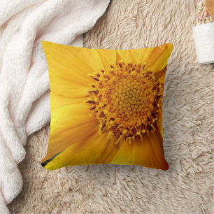 Almofada Pétalas De Flor Amarelo E Centro Fechar