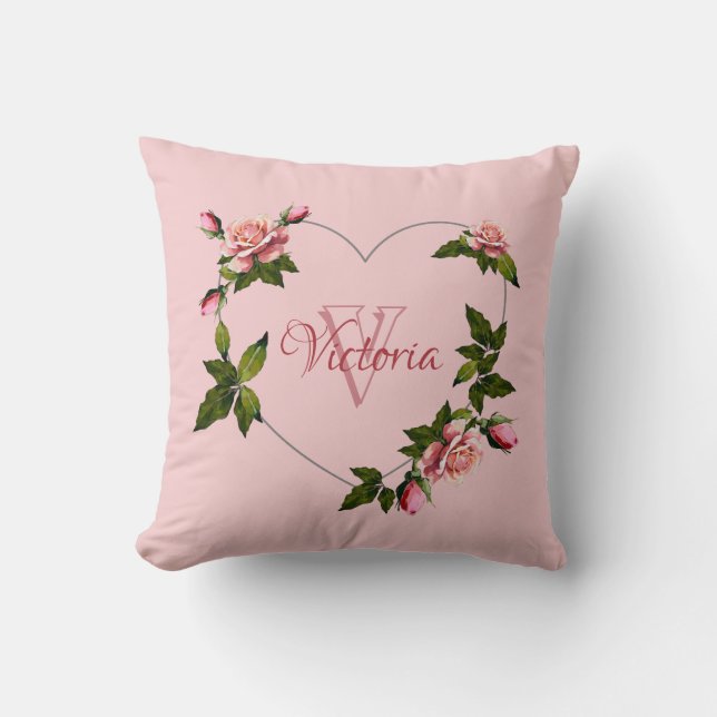 Almofada Pétalas Pastel: Floral Rosa Pálido (Frente)