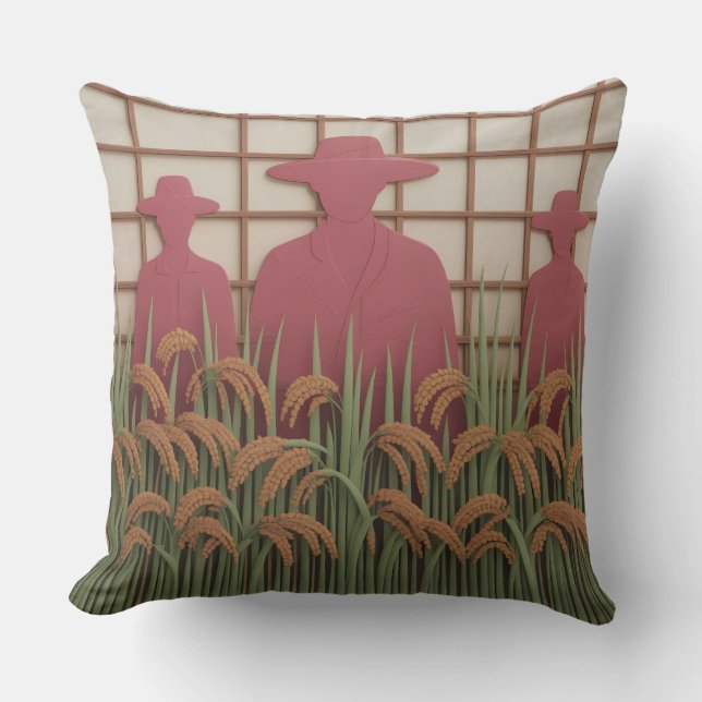 Almofada Petani Rice Carve 3d Batik Motif (Frente)