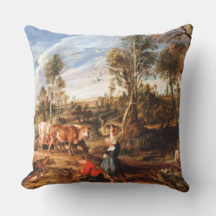 Almofada Peter Paul Rubens Milkmaids with Cattle in a Lands