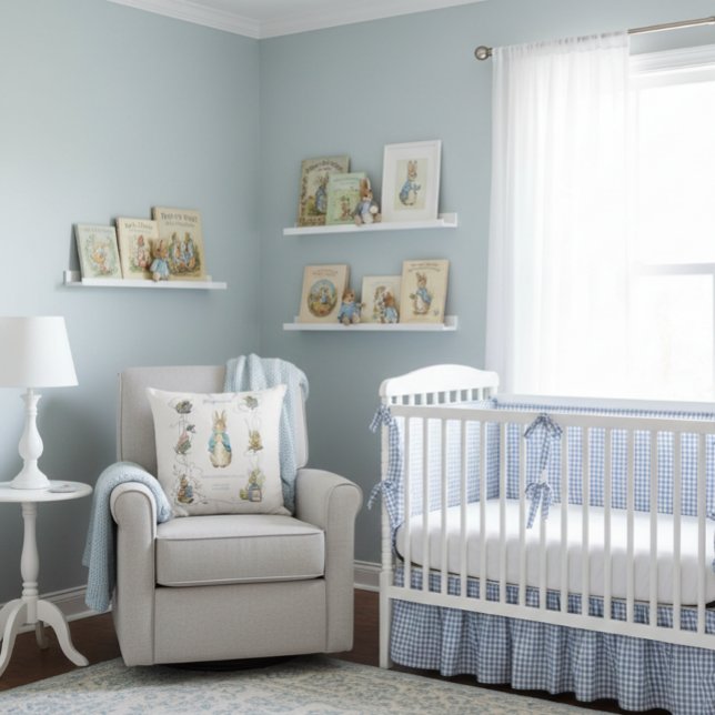 Almofada Peter the Rabbit Blue Gingham Birds (Criador carregado)