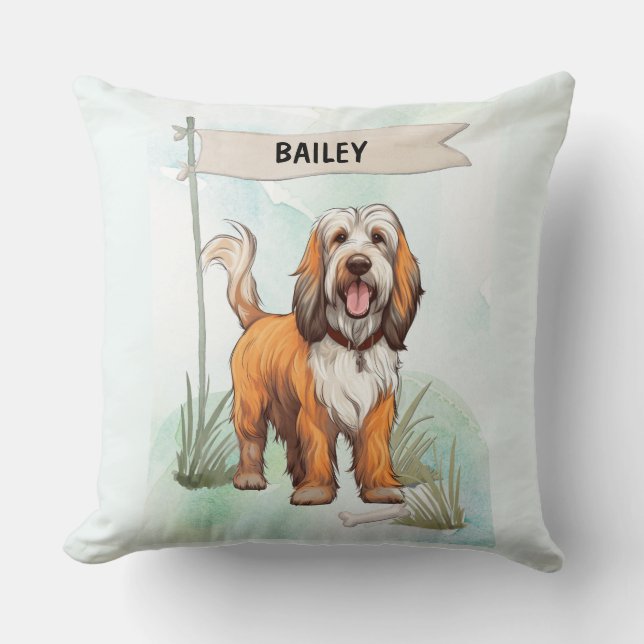 Almofada Petit Basset Griffon Vendeen Watercolor Dog (Frente)