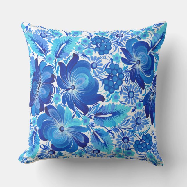 Almofada Petrikivka Ukrainian traditional folk art.  (Frente)