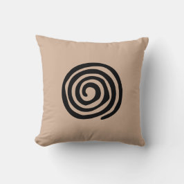 Almofada petroglifo espiral Arte tribal primitiva asteca