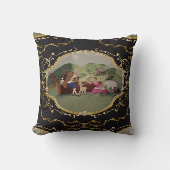 Almofada PH&D Travesseiro francês preto e Dourado (Frente)