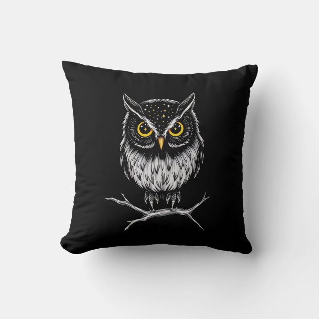 Almofada Phantom Owl Minimalist Throw Pillow (Frente)