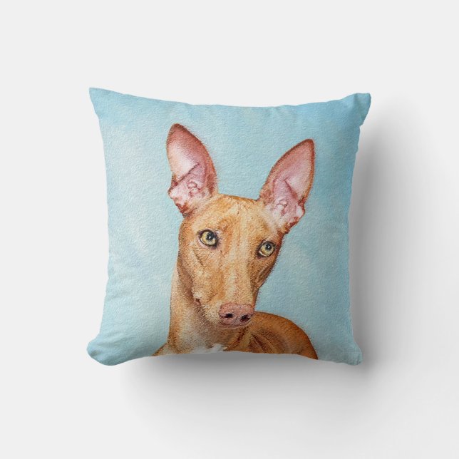 Almofada Pharaoh Hound Painting - Arte Cachorra Original (Frente)
