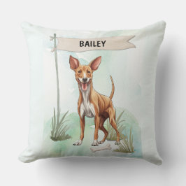 Almofada Pharaoh Hound Watercolor Personalized Dog