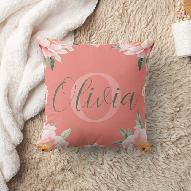 Almofada Pia Rosa-Rosa-Rosa-Cushion Floral | Água Romântica (Cobertor)